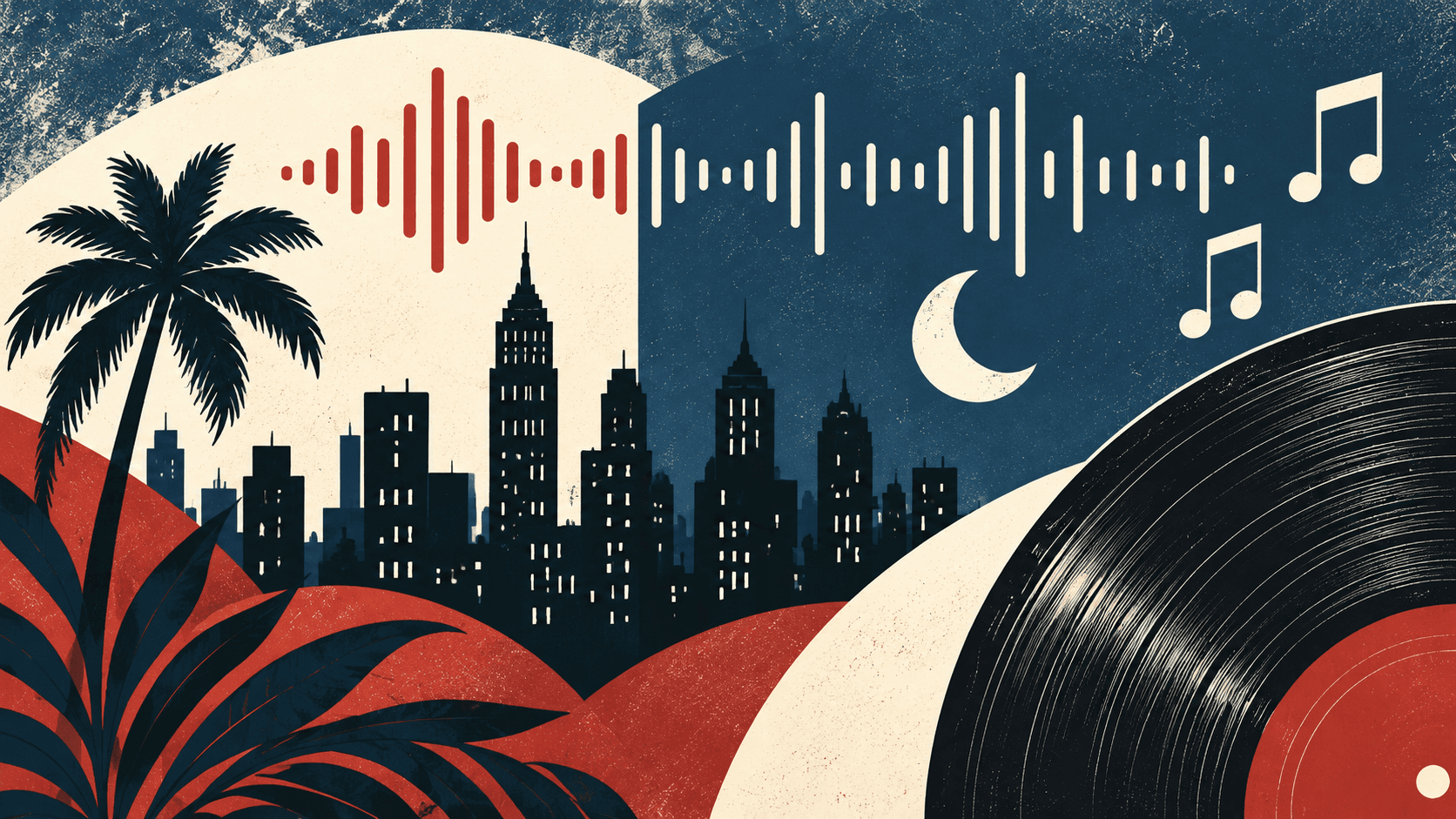 Moodify’s welcome screen with a music illustration and Log In with Spotify button.